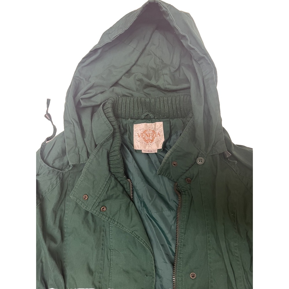 Venezia Womens Green  Coat with Detachable Hood- Approx. M - Picture 3 of 8